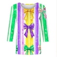 thumbnail image 4 of Women Mardi Gras Tee Shirts Plus Size Masked Graphic Tees 3/4 Sleeve Loose Fitted Tops Comfy Soft Crew Neck Carnival Party Blouse Celebration Outfits, 4 of 6