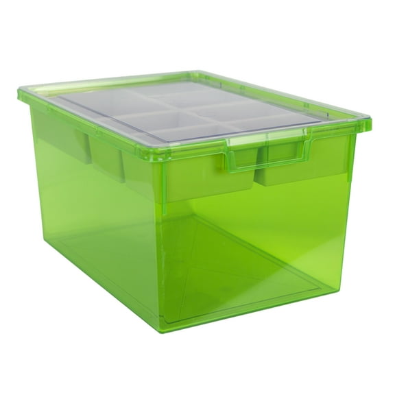 Bin/ Tote/ Tray Divider Kit - Triple Depth 9" Bin in Neon Green - 1 pack