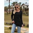 thumbnail image 4 of Long Sleeve Shirts for Women Trendy Casual Square Neck TopsSweaters Black XXL, 4 of 9