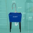 thumbnail image 2 of Tehila Blue 19 Gallon Utility Sink with High-Arc Stainless Finish Coil Pull-Down Faucet, 2 of 10