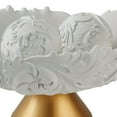 thumbnail image 3 of Benzara BM240863 Bol avec Design à Volutes Baroques avec 2 Sphères, Blanc, 3 of 5