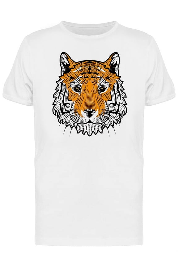 Tiger Head Art T-Shirt Men -Image by Shutterstock, Male Large
