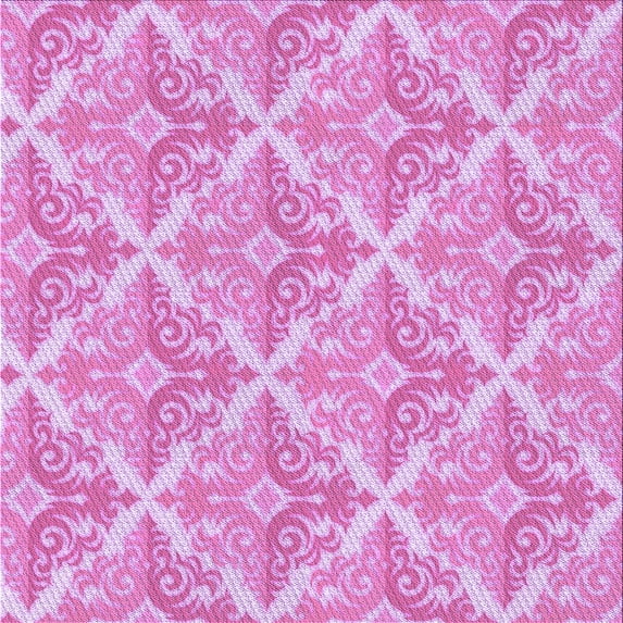 Ahgly Company Indoor Square Patterned Pastel Purple Pink Area Rugs, 7' Square