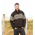 thumbnail image 3 of Irish Celtic Wool Sweater Men's Fisherman Troyer Pullover Made in Ireland by Aran Woollen Mills, 3 of 4