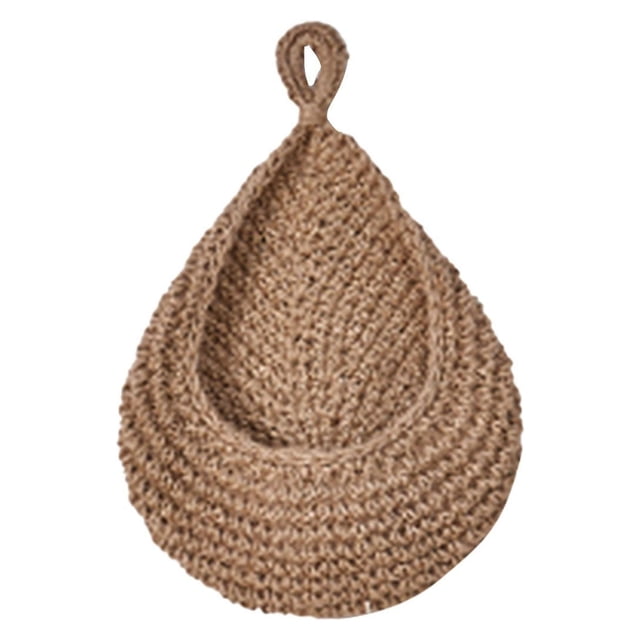 Wall Hanging Vegetable Fruit Basket Teardrop Hanging Basket Kitchen Hanging Storage Farmhouse Basket Handwoven Wall Mounted Kitchen Fruit Or Vegetable Basket