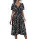 thumbnail image 1 of Vestido Casual Vestido casual bohemio con cuello en V primavera verano vestido de manga corta hinchado fruncido Cgtredaw Para estrenar, 1 of 6