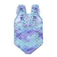 thumbnail image 3 of Hienoo Toddler Girls One-Piece Swimsuit Ruffle One Shoulder Beach Bathing Suit Swimwear, 3 of 7