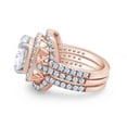 thumbnail image 4 of AFFY 3.50CT Cushion & Round Moissanite Diamond Halo Bridal Rings Set for Women 14K Solid Rose Gold-9.5, 4 of 6