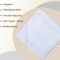 thumbnail image 5 of Men's Handkerchiefs 100% Cotton Solid White with Stripe Large Classic Hankies Bulk Set, 5 of 6