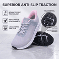 thumbnail image 5 of REABO Women's Wide Toe Box Walking Shoes Sneakers with Arch Support,Gray/Pink, Size 7, 5 of 9