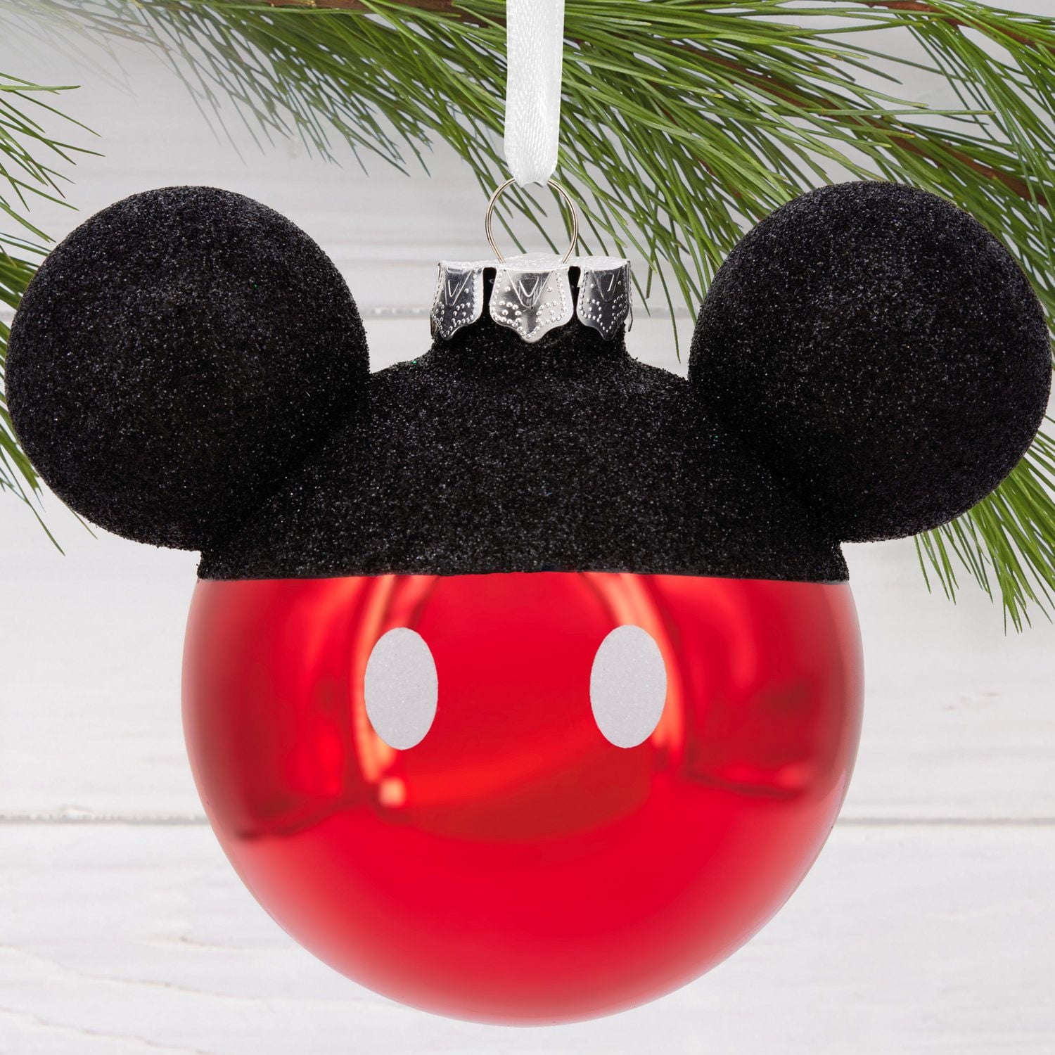 Décoration Hallmark de Noël (Tête de Mickey, Disney, en verre soufflé)