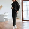 thumbnail image 2 of LEKODE Knit Sets Two Piece Women Skirt and Top Set for Women Long Skirt Sets Going Out Sets Two Piece Set Two Piece Sets for Women Sweatsuits Women 2 Piece Outfit Black L, 2 of 9