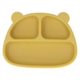 thumbnail image 1 of Soft Silicone Toddler Plate Dining Room Cute Cartoon Bear Shape Baby Suction Plate for Snacks Fruit Ginger Single Plate, 1 of 3