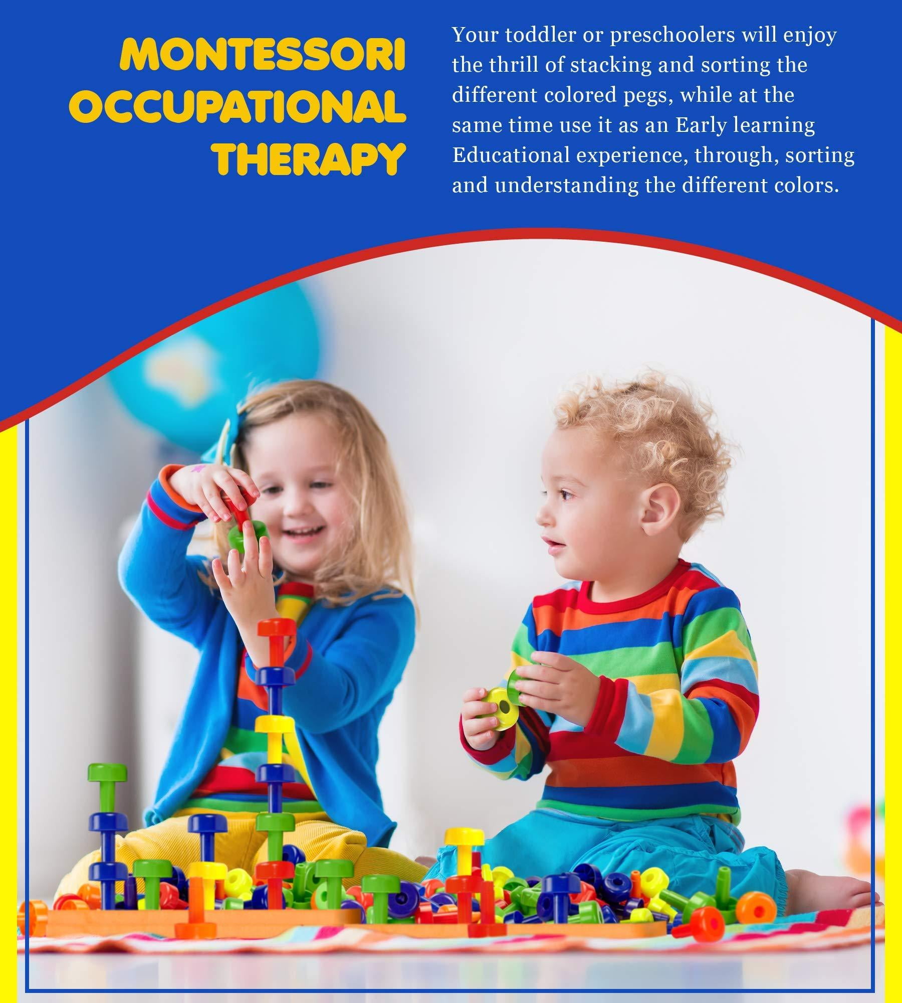 stacking peg board toy set