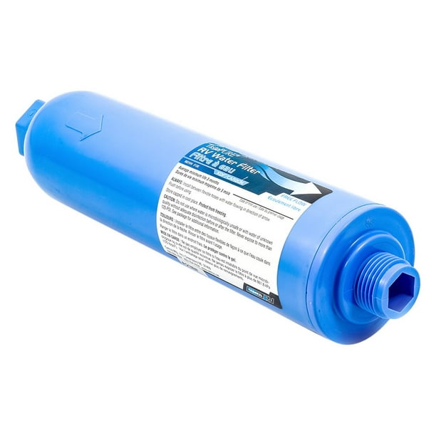 Camco 40013 TastePURE KDF/GAC 2.5 GPM Blue Water Filter with 4" Hose