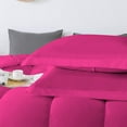 thumbnail image 4 of D.N.G. BEDDINGS 3 Piece Luxury Straight Line Pattern Comforter Set, Premium Super Soft, 800 Thread Count, 100% Egyptian Cotton, Full/Queen Size Hot Pink Solid Color, 4 of 6