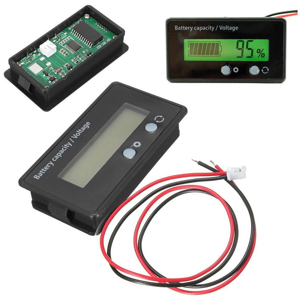 12V 48V Waterproof LCD Indicator Car Battery Capacity Tester Lead-acid Monitor 