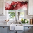 thumbnail image 2 of Abstract Ombre Red Marble Window Valance Curtain White Modern Art Rod Pocket Short Curtain for Living Room, Bedroom & Kitchen Window Decor 54x18in, 2 of 8
