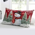 thumbnail image 5 of Red Snowman Christmas King Size Pillow Cover,Pillowcase Protectors with Zipper,Decorative Throw Pillow Case Cover,Xmas Tree Snowflake Birds Branches Wooden Pillow Shams for Couch Sofa 20x36Inch, 5 of 8