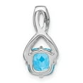 thumbnail image 4 of Auriga 14k White Gold Cushion Blue Topaz and Diamond Pendant for Women (L-18.5mm, W-9.2mm), 4 of 6