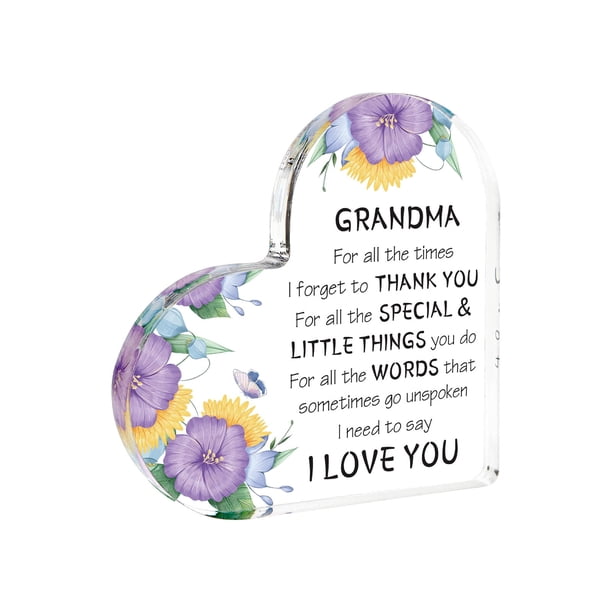 Ornamentos de Acrílico Transparentes en Forma de Corazón Bendición 10x10x1cm, Plástico Sólido con Palabras Especiales, Caja de Regalo Incluida, para Escritorio, Estante, Ventanal, Decoración Y Gratitu