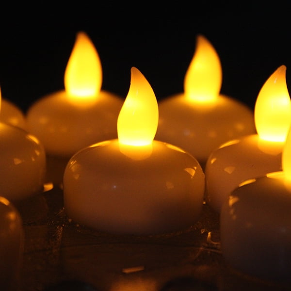 12 24 36 Waterproof LED Floating Tea Light Flameless Candle for Wedding Party