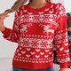 thumbnail image 5 of Suéter de cuello redondo para mujer, estampado navideño, cuello redondo, manga larga, suéter de punto, blusa para mujer, blusa de poliéster, 5 of 7
