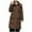 Coffee, variant on ZRGHAOYLQ Winter Down Coats for Women Plus Size Quilted Fleece Down Thicken Coat Warm Parka Jackets with Hooded Full Zip Outer Jacket Solid Color Down Jackets Outerwear Drawstring Waist Jackets