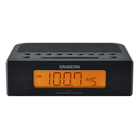 Sangean Compact AM/FM Dual Alarm Clock Radio with Large Easy to Read Backlit LED Display Plus 6ft Aux Cable to Connect Any Ipod, Iphone or Mp3 Digital Audio