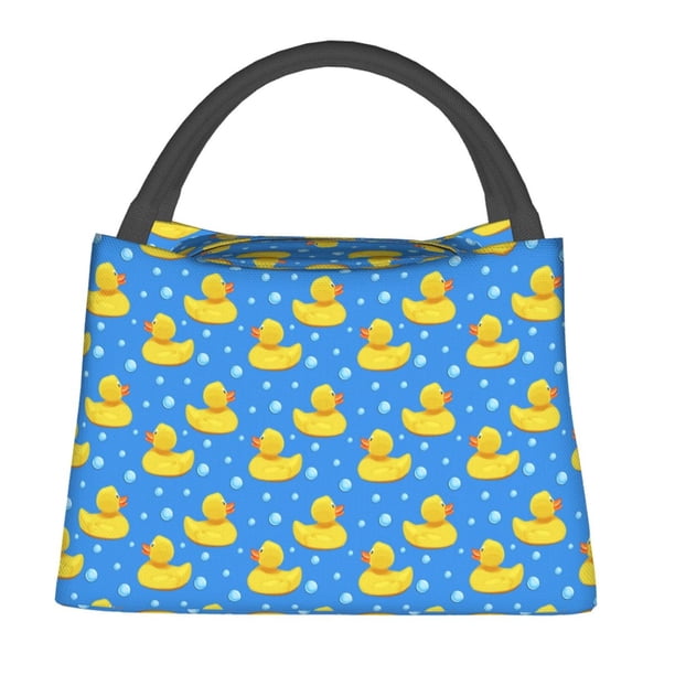 Fotbe Cute Yellow Rubber Ducks Bolsa Térmica Portátil con Estampado, Bolsa de Entrega de Alimentos Aislada, Bolsa Reutilizable de Gran Capacidad para Comidas y Supermercado