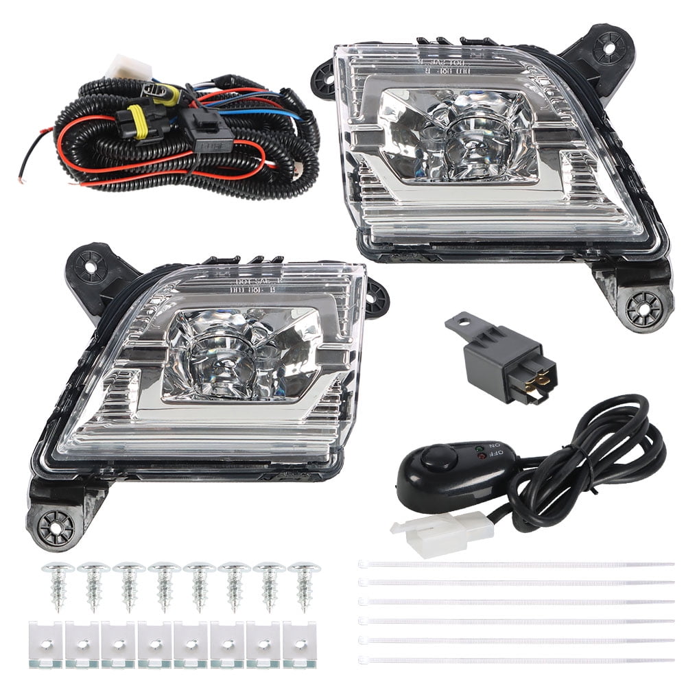 munirater Fog Lights Assembly Replacement for 2019 2020 2021 Chevy Silverado Clear Lens Bumper Fog Lamp Left+Right Side