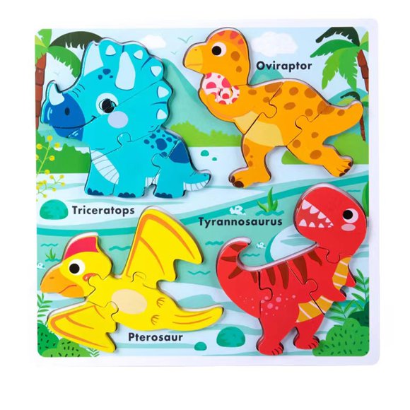 Puzle de madera con forma de dinosaurio HT HONOR TRUST Jumbo Base 2-3 años