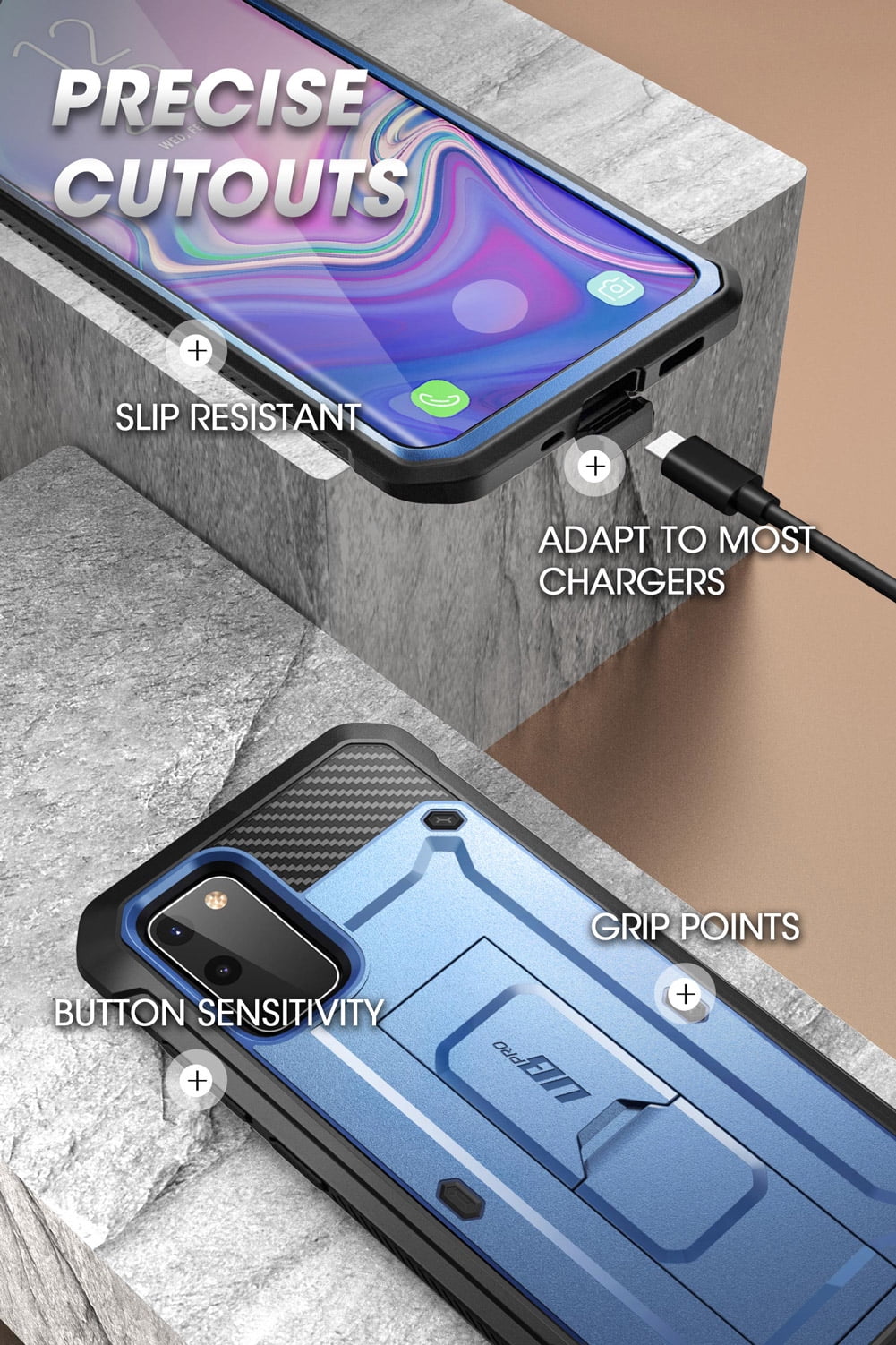 SUPCASE Unicorn Beetle Pro Series Designed for Samsung Galaxy S20 FE 5G Case (2020 Release), Full-Body Dual Layer Rugged Holster & Kickstand Case with Built-in Screen Protector (Tilt)