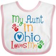 thumbnail image 3 of Inktastic My Aunt in Ohio Loves Me Boys or Girls Baby Bib, 3 of 4