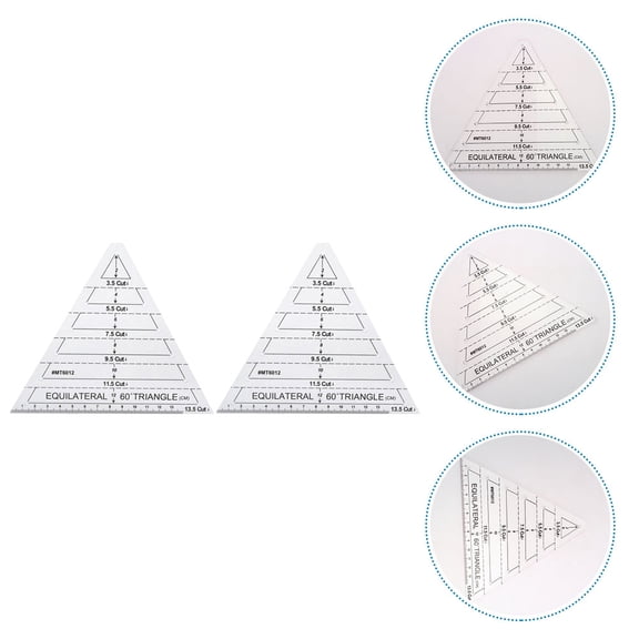 IDEANATEGRATE Quilting Template Ruler Acrylic 2Set Equilateral Triangle for Artisans Sewing Projects