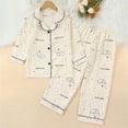 thumbnail image 2 of Cathalem Pajamas Petite Toddler Kids Baby Girl Sleepwear Cartoon Printed Nightwear Cotton Long Sleeve Shirt Pants Sets Yellow 4-5 Years, 2 of 4