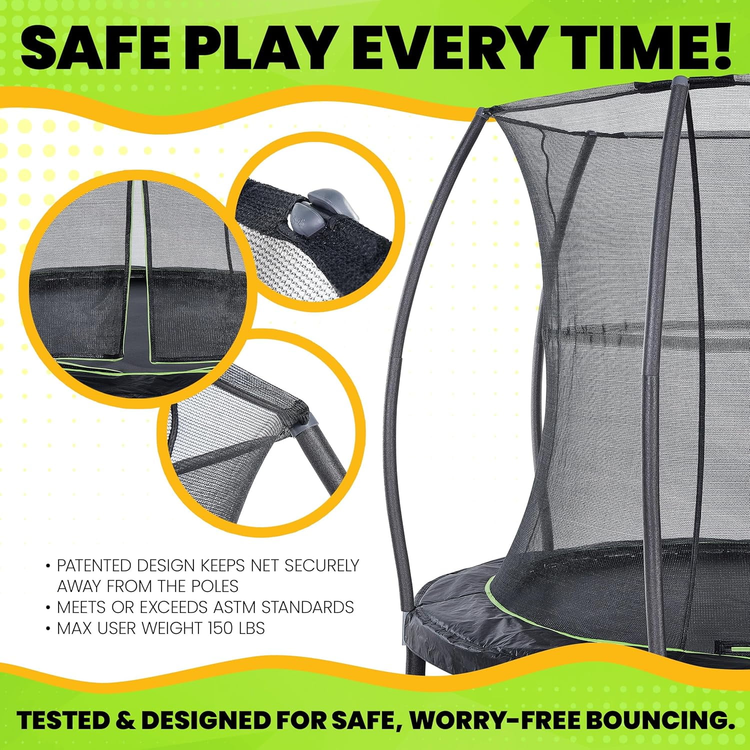 JumpKing 7ft Round Trampoline with Enclosure and Ramp – Perfect for Indoor and Outdoor Fun!