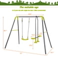thumbnail image 3 of SYNGAR A-Frame Metal Swing Set, 2 in 1 Toddler Swing Combo Set, Playground Swing Sets with Seat Swing and Glider, Swing Playset Allow Up to 3 Kids Play At Once, Kids Swing Set for Backyard Park, B1093, 3 of 9