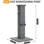 Made4Pets Cat Scratching Post, 32 Inch Carpet Covered Cat Scratcher with Kitten Toy, Tall Scratching Post for Indoor Cats Adults and Kittens, Grey