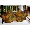 thumbnail image 3 of 20" x 20" Simply Daisy Fall Leaves Polyester Indoor/Outdoor Pillow, Brown Qty 1, 3 of 3