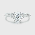 thumbnail image 2 of Oryn Jewelry Oval Cut 1.9 Ct Moissanite Band - 14K White Gold Plated Promise Ring - Solitaire with Accents Wedding Band for Women, 2 of 6