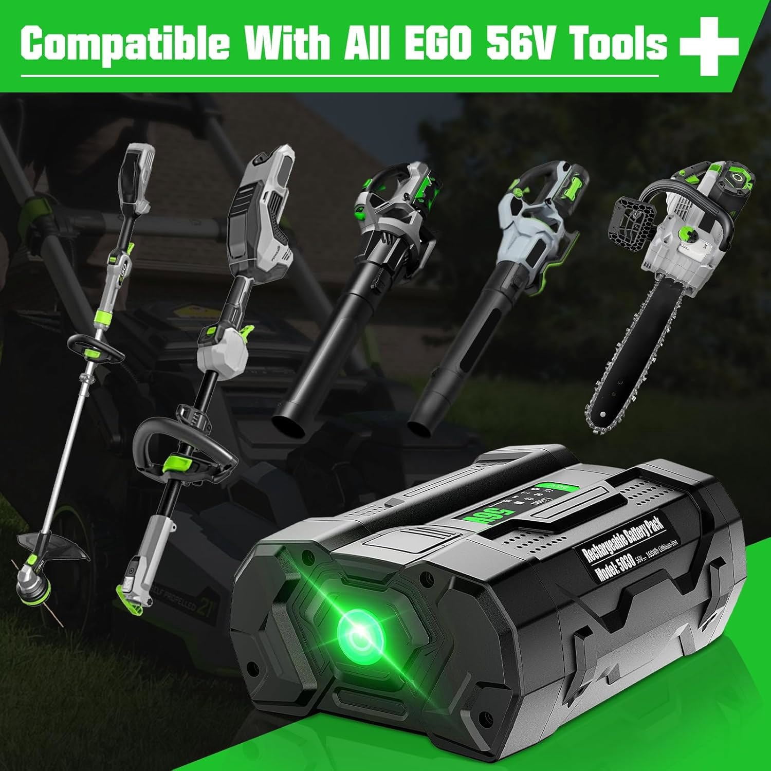 56V 3.0Ah Replacement for EGO 56V Battery BA2800T BA2800 BA4200 BA1400 56-Volt EGO Power+ Cordless Tools