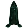 thumbnail image 2 of Capa de disfraz VGLOOK de terciopelo con capucha, extra larga, 160 cm, color verde, 2 of 5