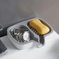 thumbnail image 4 of Drain Double Soaps Box Dismountable Anti-slip Storage Box for Sink Accessories, 4 of 5