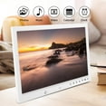 13'' Portable 1080P HD Digital Photo Frame Clock Movie Player Album