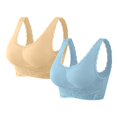 thumbnail image 1 of Bras for Women A 2 Piece Set Of Side Buttoned Front Sports Bra Without Rims Adjustable Folding Lace Yoga And Running Vest M, 1 of 7