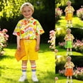 thumbnail image 5 of FYEGRE Boys Outfit with Short Sleeve Top, Casual Shorts & Socks, Cute Playful Ensemble for Spring/Summer, Family Gatherings & School Events Yellow 9-10 Years, 5 of 6