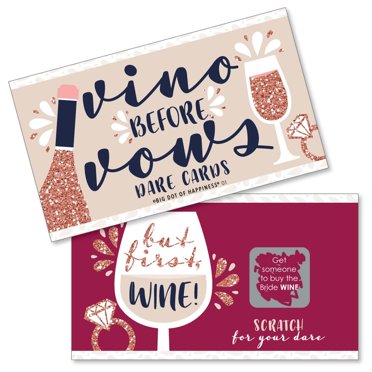 Big Dot Of Happiness Vino Before Vows Party Game - Set Of 12 Pull Tab Cards For Bridal Showers & Bachelorette Parties