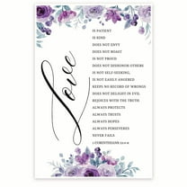 Bliss Monkey Co. Love Is Poster - 1 Corinthians 13:4-8 Bible Verse - Love Christian Wall Art Decor - 12 x 18 Inch Poster - Unframed - Premium 100lb Gloss - Made In USA - BMCP0131