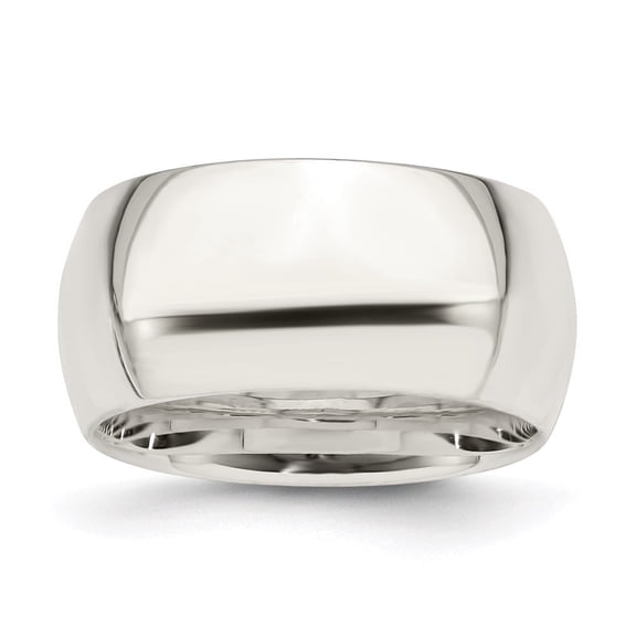 Auriga Fine Jewelry 925 Sterling Silver 10mm Comfort Fit Band Ring Size 7 for Men